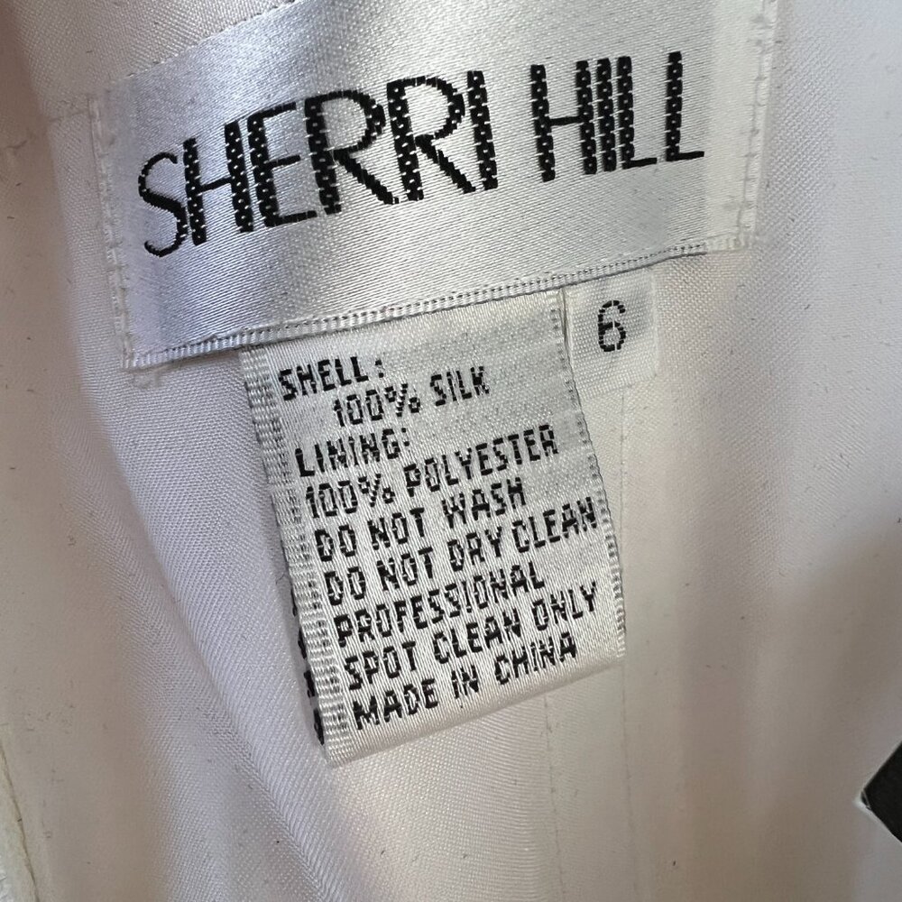 NWT Sherri Hill 8443 White Gold Strapless Formal Dress $278 - Picture 9 of 10